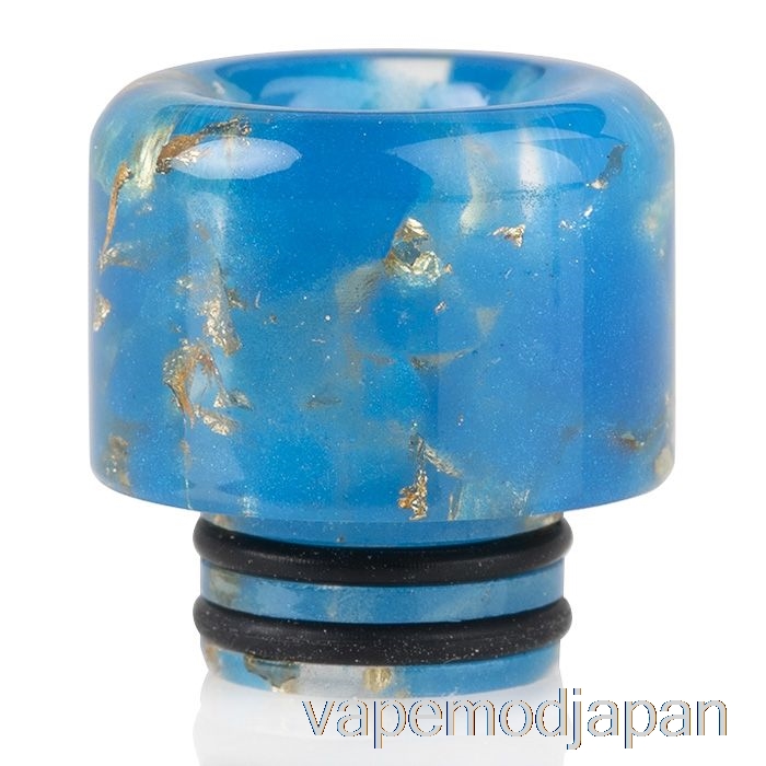 VAPE JAPAN 510 スパンコール樹脂ドリップチップ ブルーゴールド